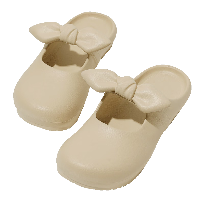 FOOTOPPO Bowknot Sandals Women Thick Sole Non-slip Half Slippers Summer Beach Outdoor Thick Slippers