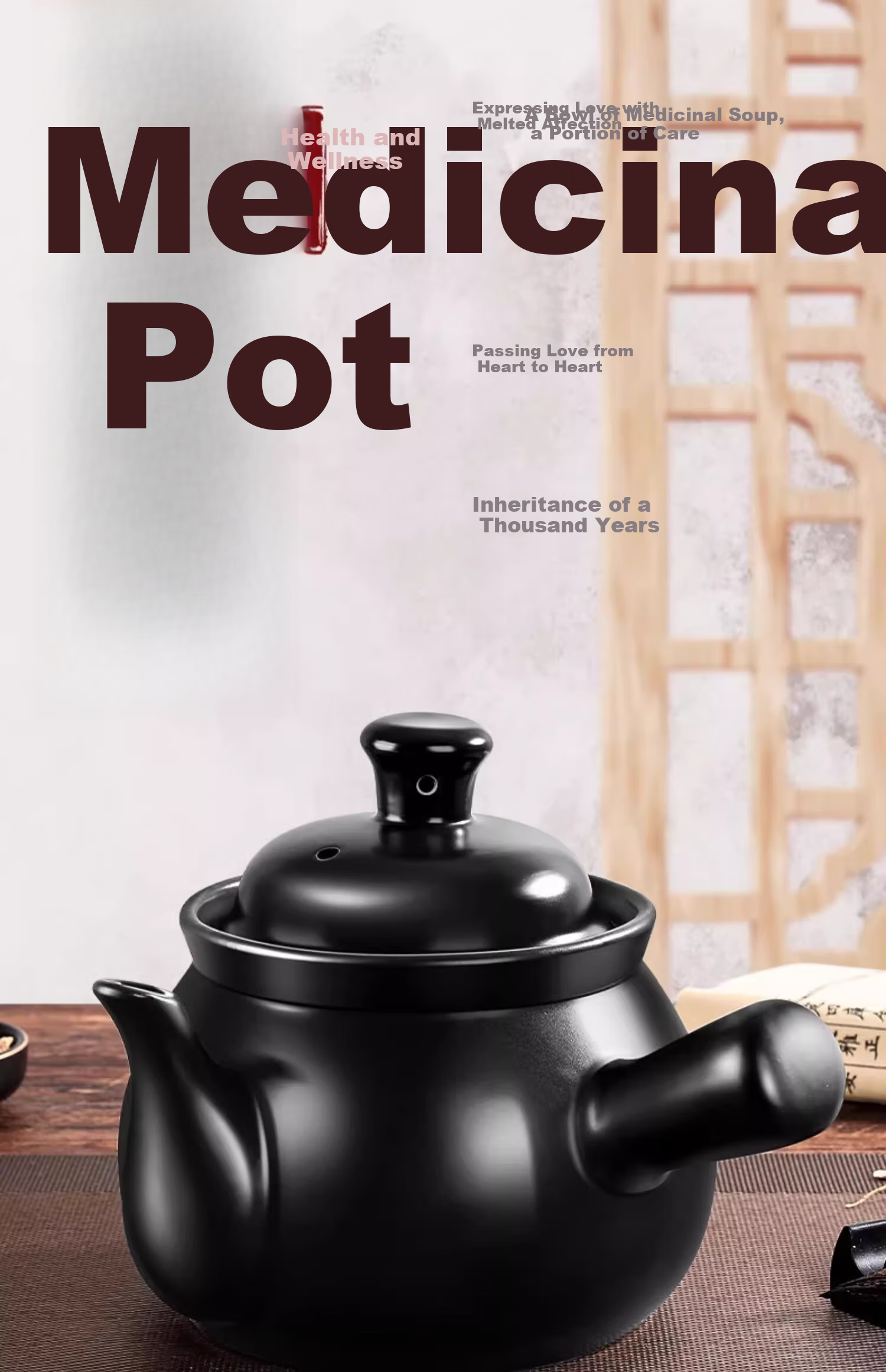 CERAMICS [Lianjiej's Choice] Herbal Medicine Frying Pot 1.8L Ceramic Open Flame Heat-Resistant Traditional Chinese Medicine Pot Health Pot TCM Decoction Pot 1