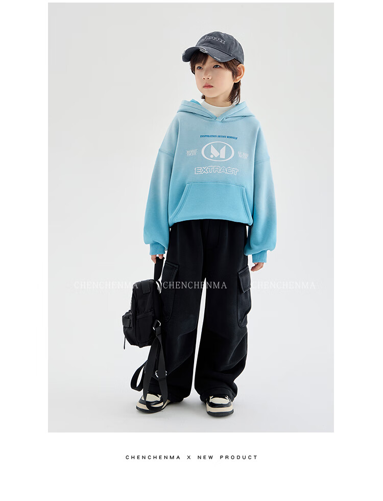 Chenchen Mom Gradient Parent-Child Gradient Color Hooded Fleece Sweatshirt 6762D 29