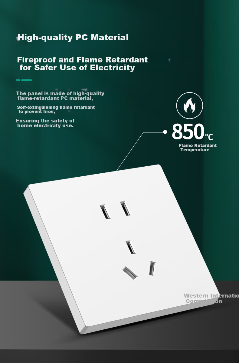 FDD Socket Panel, 86-Type Wall Power Switch, Concealed Recessed Five-Hole Socket, Frameless Large Panel, White, USB+Type-C Five-Hole [20W] White 7