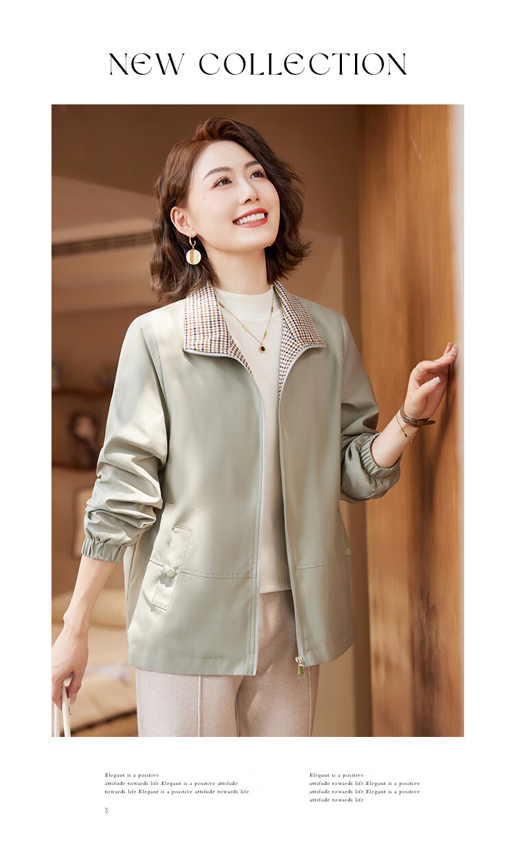 Pasite Casual Color-Block Lapel Trench Coat Jacket for Middle-Aged And Elderly Women, Comfortable Outerwear, Pink, 3XL 1