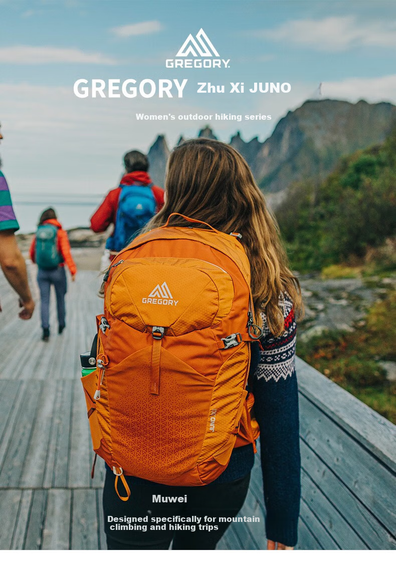 GREGORY Juno Bamboo Creek Outdoor Hiking Backpack for Women, Breathable Double Shoulder Bag, Mountaineering Pack, 30L, Emerald Gree 1