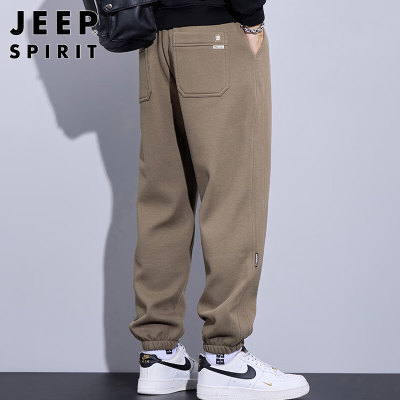 Мужские повседневные брюки JEEP SPIRIT, свободного кроя, для осени и зимы, трендовые, цвета хаки, размер XL