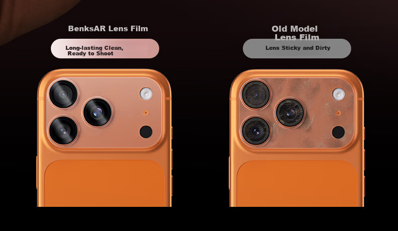 Benks [AR Enhanced Transparency], Suitable for Apple 17 Lens Film, IPhone 17/16 Rear Camera Full Transparency Wear-Resistant Anti-Scratch Integrated Protective Film 14