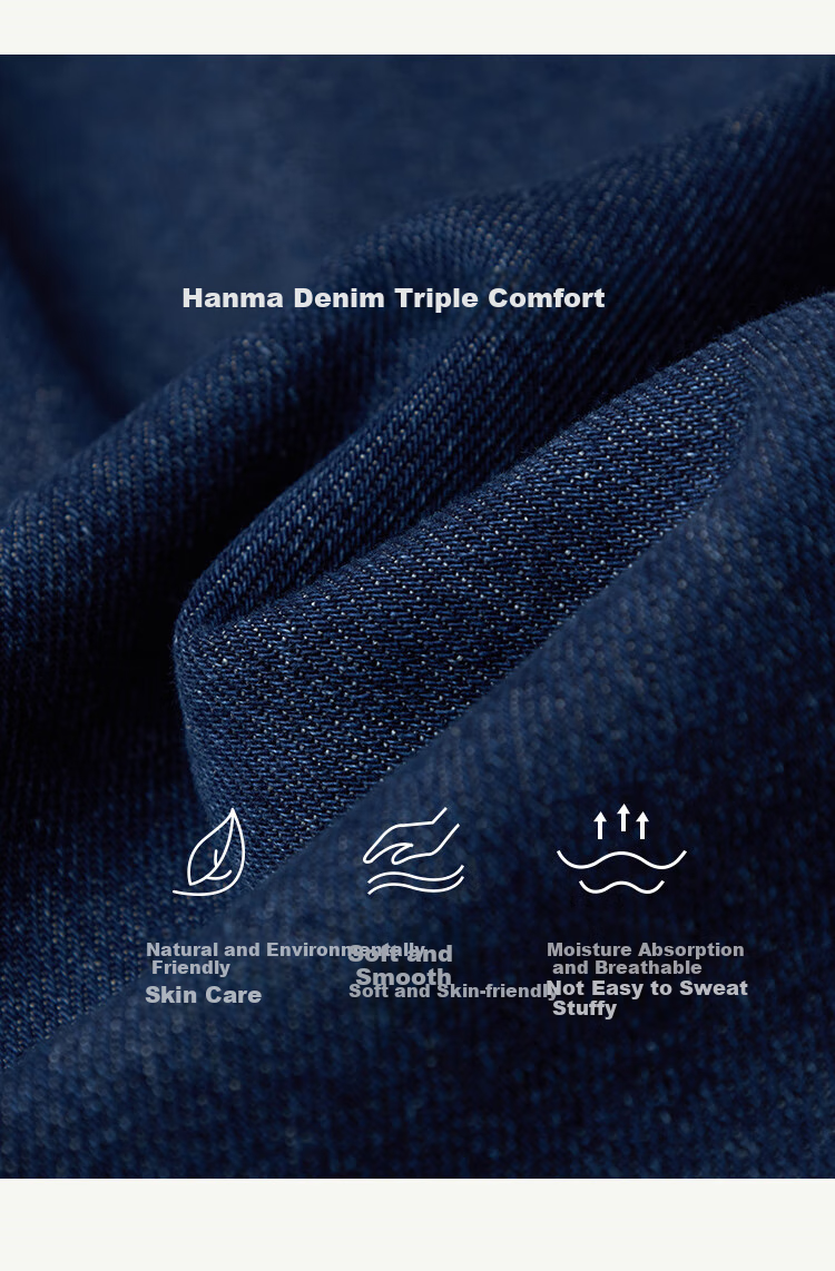 INMAN [Showroom Style] Linen Washed Frayed Wide-Leg Pants, Summer High-Waist Straight-Leg Trousers, Dark Denim Blue, Size 27 9