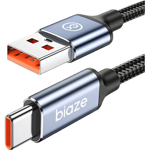 Кабель BIAZE Type-C, сверхбыстрая зарядка 100 Вт/66 Вт, USB-C для Huawei, Honor, Xiaomi, Android, Apple iPhone 15/16e/17, автомобильное зарядное устройство, кабель 6A