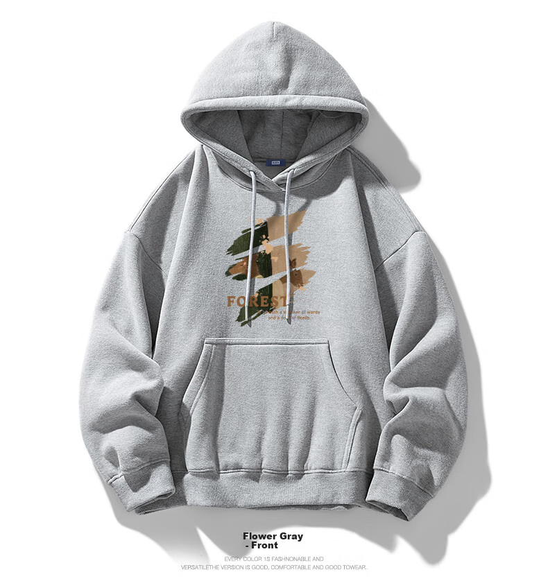 Mianzhi Men's Sweatshirt, Hong Kong Style Versatile Trendy Hoodie, Loose-Fitting Couple's Casual Top, White, L 14