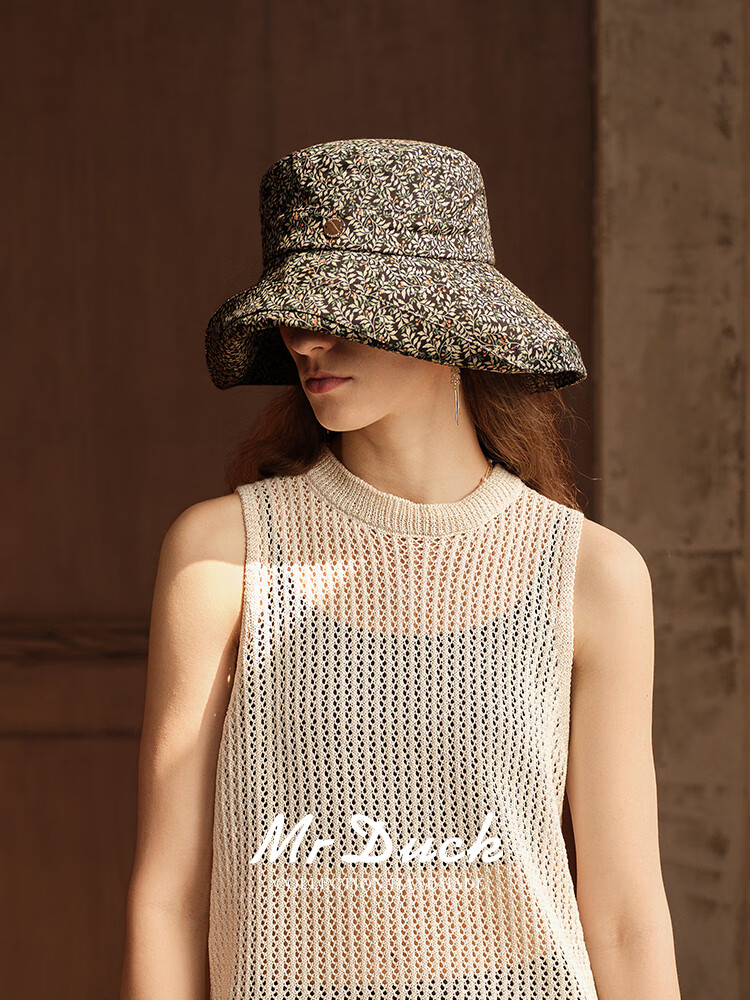 Mr DUCK Elegant Hepburn Style Imported Pure Cotton Fisherman Hat for Women, Summer Sun Protection Hat, Fashionable And Stylish Face-Slimming Cap 2