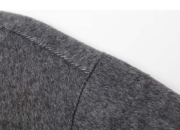 Dme 100% Wool Double-Faced Woolen Coat Winter Luxury Round Neck Ribbon Long Women's Woolen Overcoat 3