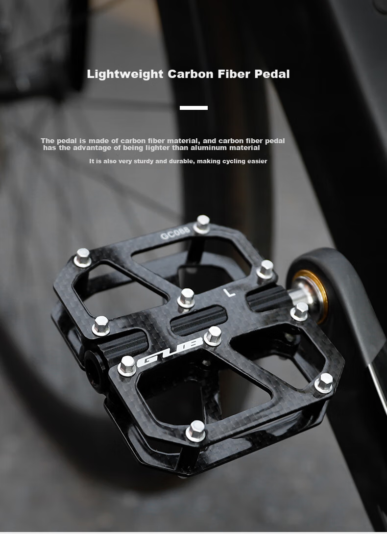 GUB Carbon Fiber Bicycle Pedals, Sanpei Lin Road Mountain Universal Titanium Bearing Pedals 6