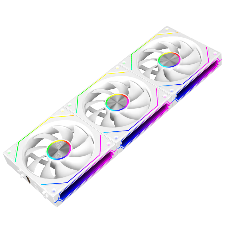 Jingpinlu Star Ring Building Block Fan White Reverse Triple Pack Wireless Splicing PC Case Cooling 12CM Fan Aura Sync 5V 3-Pin ARGB PWM Speed Control