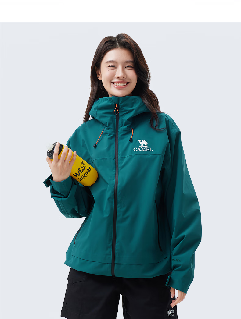 CAMEL Unisex Spring Autumn Hooded Loose-Fit Three-Proof Casual Short Jacket 734CATG621 21