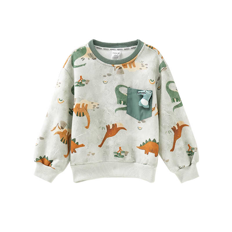 MOMOCO Children's Sweatshirt, Autumn Children's Clothing, Inner Layer Long-Sleeve Trendy Fashion Sweatshirt, 17 Full Print, 110