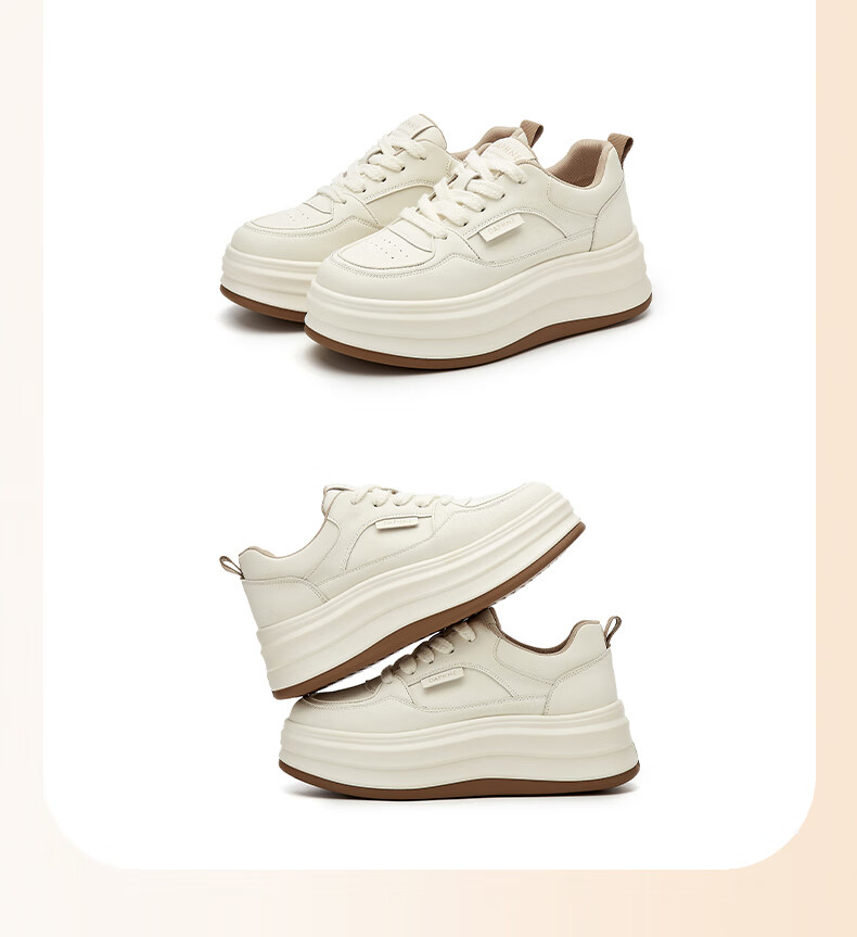 DAPHNE Women's White Sneakers 2026 New Spring Casual Thick-Soled Sports Shoes Women's Skate Shoes 17