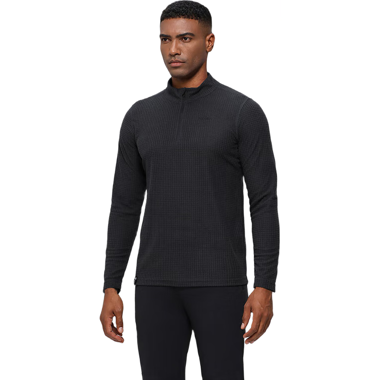 BLACKICE Men's Antibacterial Lightweight Comfortable Warm 1/2 Zip Fleece Jacket Gray Black XXL