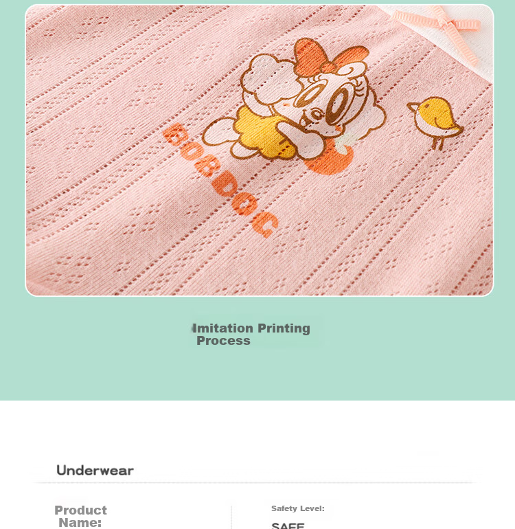 BOBDOG Children's Underwear, Girls' Underwear, Big Kids' Underwear, Baby Boxer Briefs, Happy Little Bird, 4 Pieces, Size 120 11