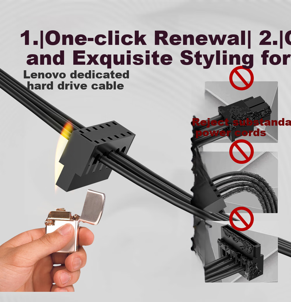 BURLEFRAN Lenovo Motherboard Hard Drive Cable Power Cord Small 4-Pin to Single SATA Power Cord 4P to Serial Port SSD Hard Drive Power Supply Cable 42cm 1