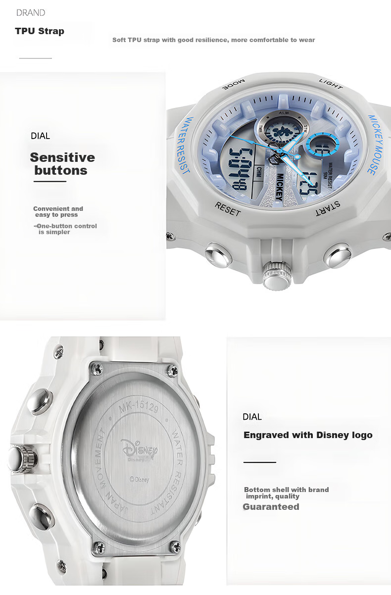 Disney Children's Watch for Female Students, High School Girls, Middle School Girls, Female Teenagers, Elementary School Girls, Electronic Watch for Birthday And Back-To 9