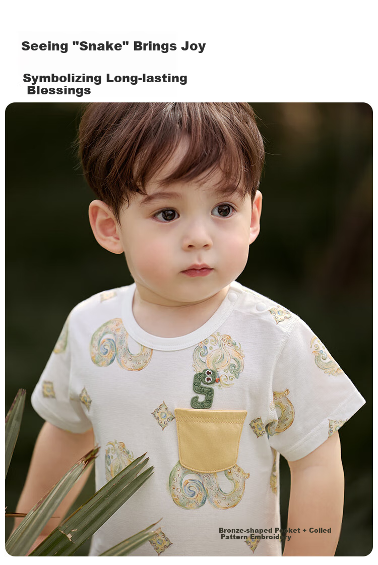 Wismorni Baby Romper, Summer Short-Sleeve Infant Clothing, Breathable Triangle Bodysuit, Full Moon Outfit 6