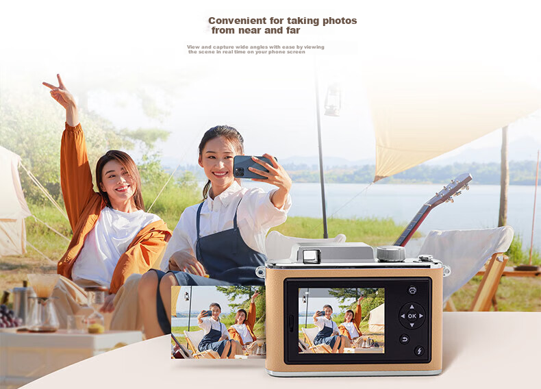 HPRT Instant Camera Z2 Brown Pocket Camera Phone Photo Printer, Instant Printing Directly to Photos, Upgraded Version of Z1 Portable Machine, Gift for Children, Students And Couples 8