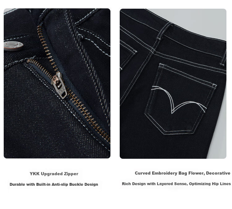 Dme [Deep Love Juejiezizi] Winter Fleece-Lined Non-Fading Elastic Slim Straight-Leg Cropped Jeans for Wome 24