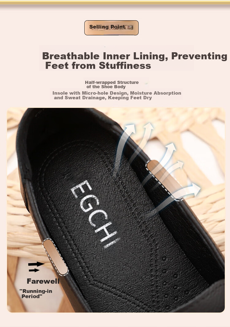 EGCHI Women's Mom Shoes, Non-Slip Soft Sole Slip-On Outdoor Casual Nurse Shoes, H7575, Beige, Size 36 5