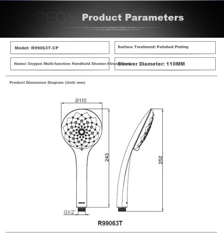 KOHLER KOHLER Handheld Shower Head Oxygen Massage Three-Function 99063T 4
