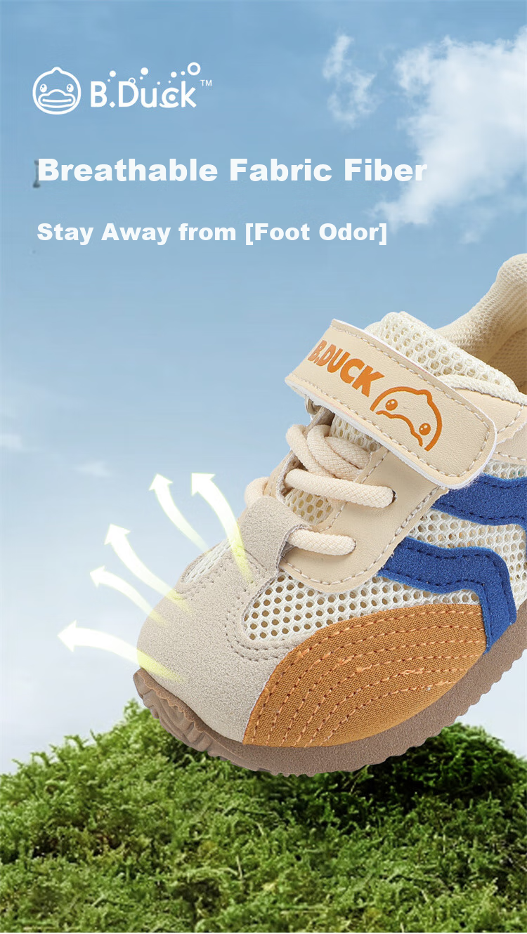 B.Duck Children's Walking Shoes, Girls' Toddler Shoes, Summer Comfortable Breathable Shoes, Single Mesh Sneakers 6