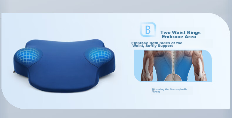 Back2 Lumbar Support Cushion for Office, Ergonomic Back Pillow, Long-Sitting Aid, Car Seat Cushion, Waist Pillow 18