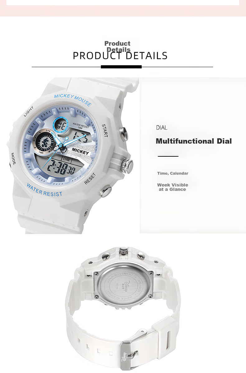 Disney Children's Watch for Female Students, High School Girls, Middle School Girls, Female Teenagers, Elementary School Girls, Electronic Watch for Birthday And Back-To 8