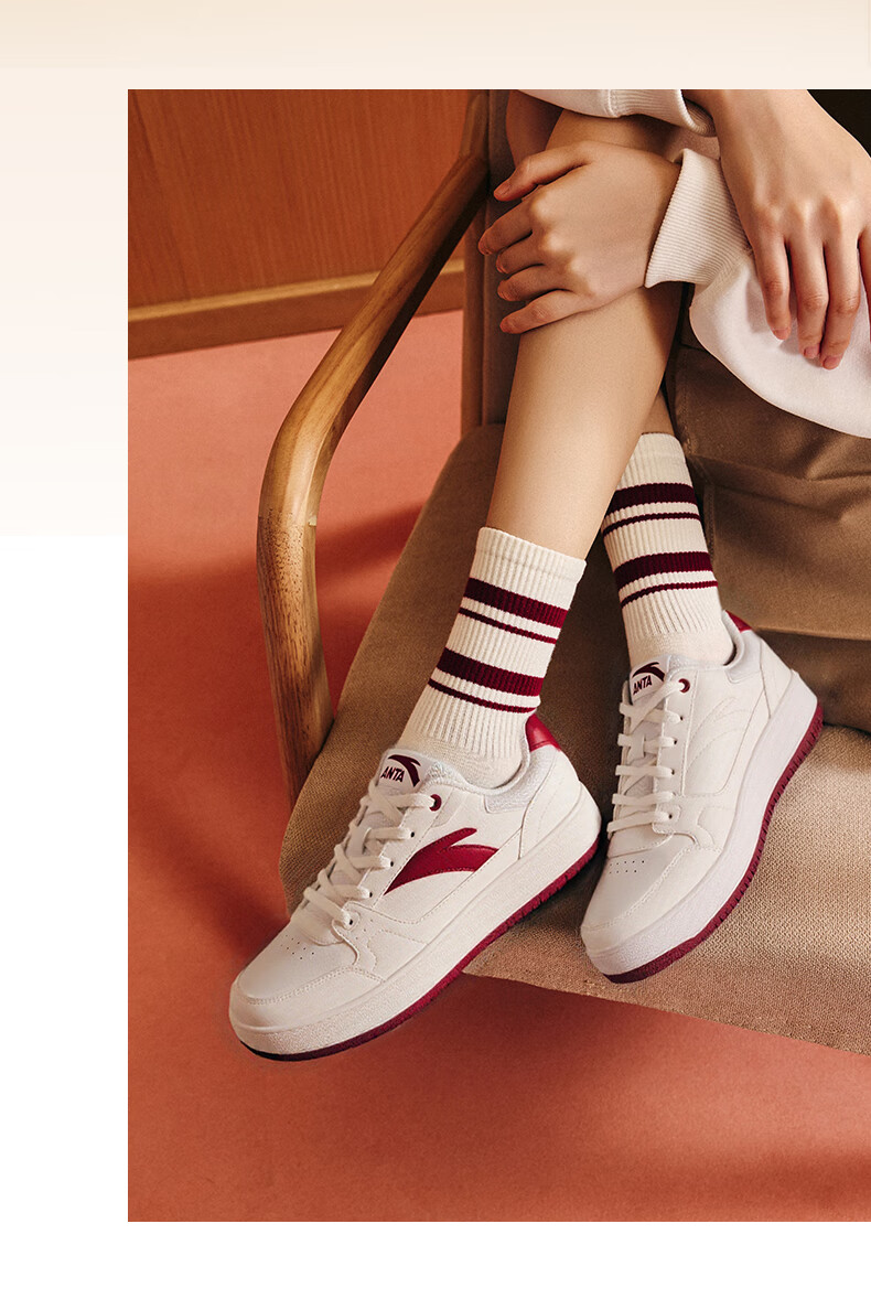 ANTA Yuan Nian 2.0 | Women's Thick-Soled Sneakers, Student White Shoes, Retro Trendy Height-Increasing Sports Shoes for Couples, Casual Shoes 9