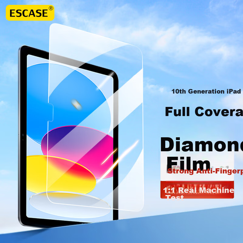 ESCASE Tempered Glass Screen Protector for IPad 11/10, Compatible with 2025 New 10.9-Inch HD Protective Film, 22-Inch Apple Tablet Anti-Drop Anti-Fingerprint Full Screen Slim Easy Installation Film