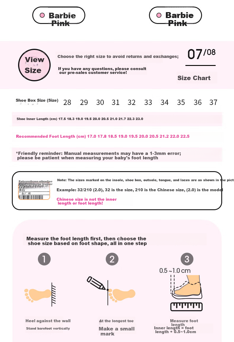 Barbie Girls' Spring And Autumn Single-Lined Dad Shoes, Fashionable Sports Shoes for Girls, Outdoor Shoes DA6712, Pink, Size 34 9