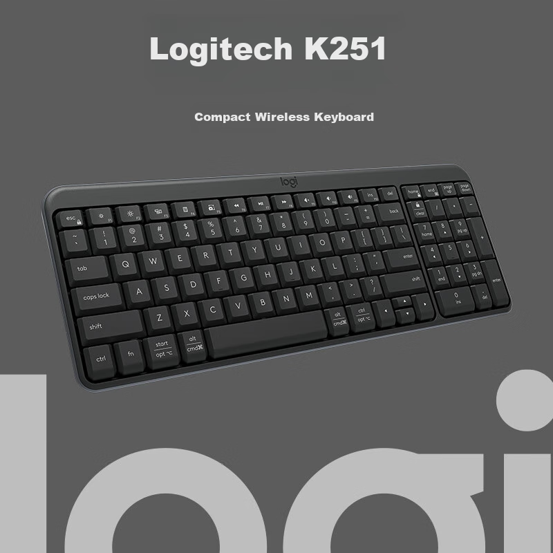 Logitech K251 Wireless Bluetooth Compact Keyboard, 99 Keys, Black