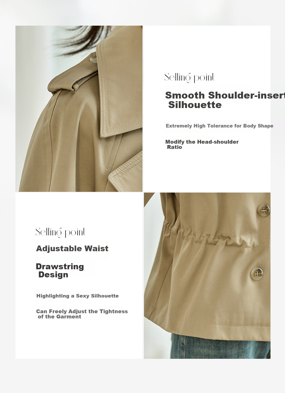 Taxiang British Style Short Windbreaker for Petite Women, Loose-Fitting Short Jacket, Versatile Casual Outerwear for Spring And Autumn, T51D025 6
