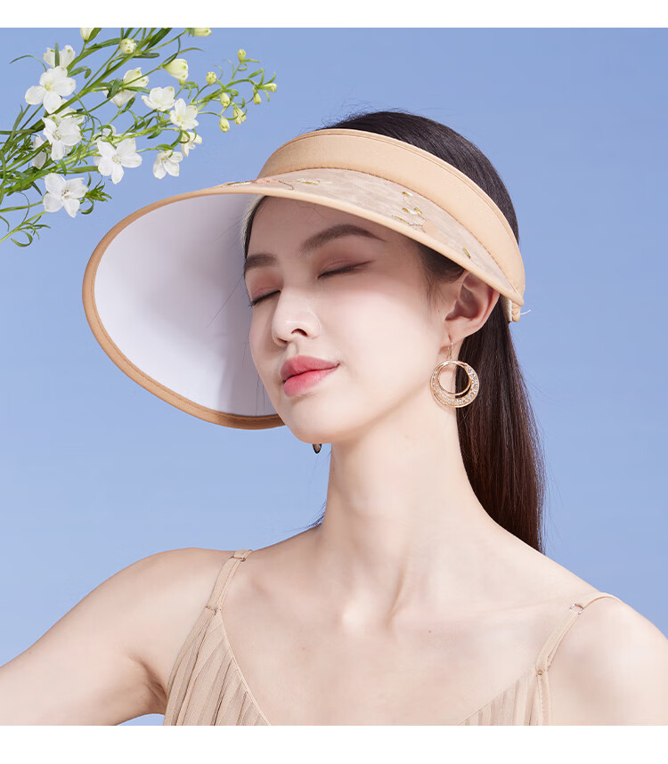 Shanghaigushi Sun Protection Hat for Women, Spring And Summer Visor Outdoor Casual UV-Resistant Sun Hat with Embroidery And Wide Brim 25