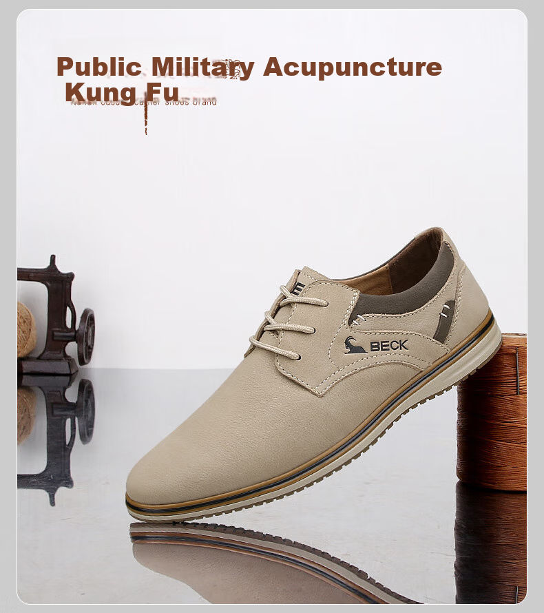Gongyang Casual Leather Shoes for Men, Spring And Summer Men's Shoes, Business Casual Shoes, Commuter Work Shoes, Blue, Size 41 2