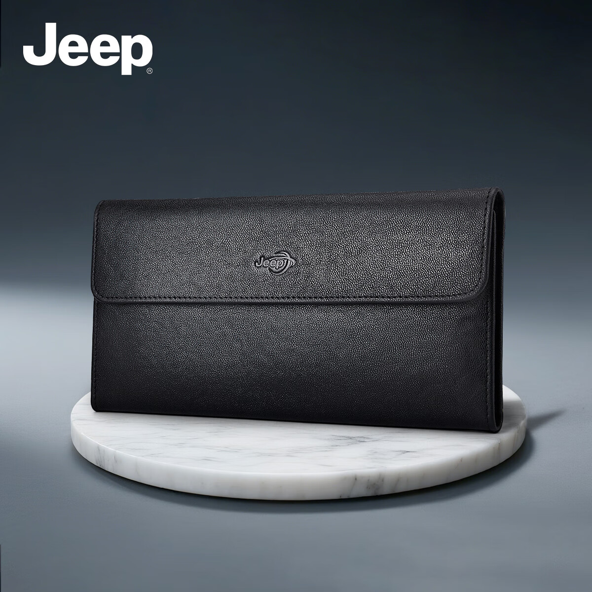 Мужской кошелек JEEP, большой емкости, из натуральной кожи, с отделениями для купюр и карт, подарочный набор.