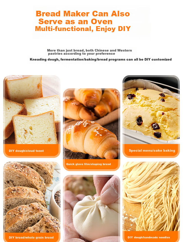ACA Home Fully Automatic Bread Maker, Dough Kneader And Mixer, Breakfast Machine with Large Capacity, Smart Seasoning Dispenser, Pressed Aluminum Inner Pot, T5 14