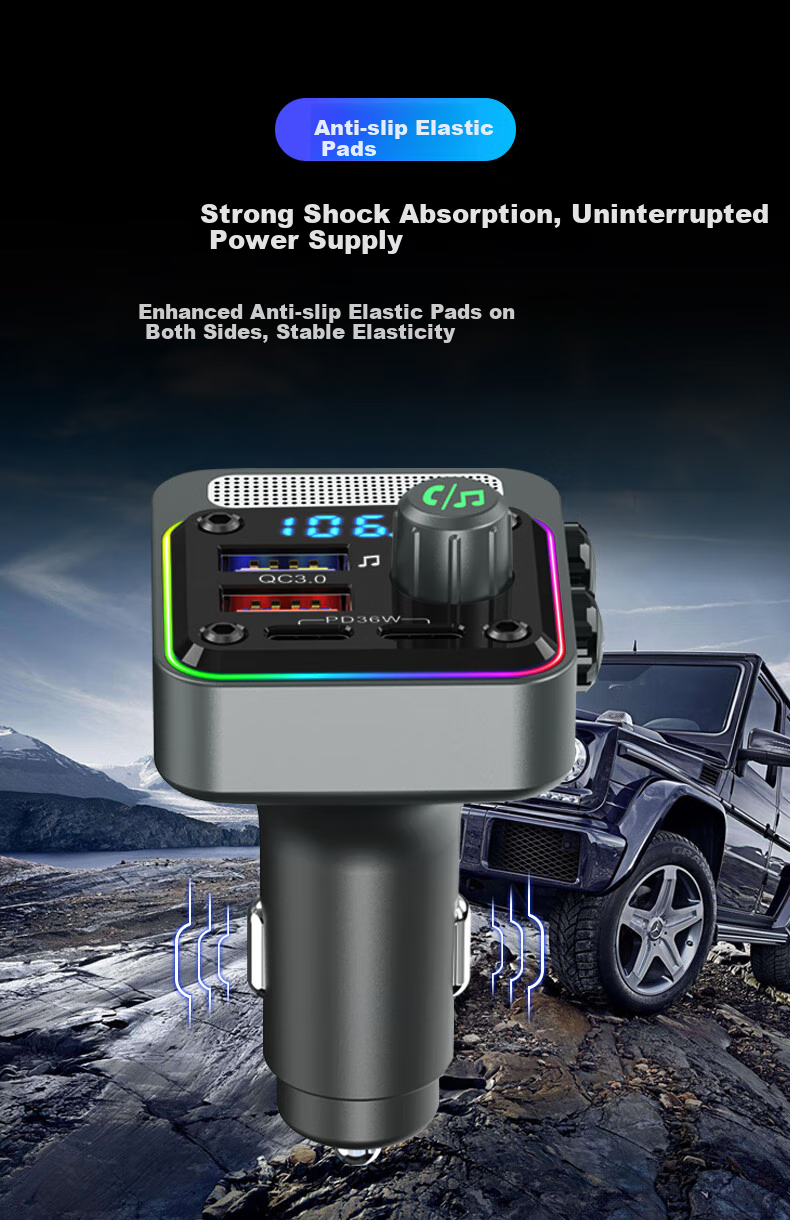 Newmine Car Charger, Cigarette Lighter Super Fast Charging MP3 Car Bluetooth Receiver USB Bluetooth 5.3 Lossless 7