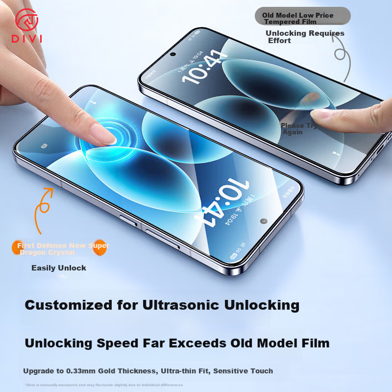 Защитное стекло DIVI для Xiaomi 17 Pro Max, ультра прочное, противоударное, антиотпечатки, 2 шт.