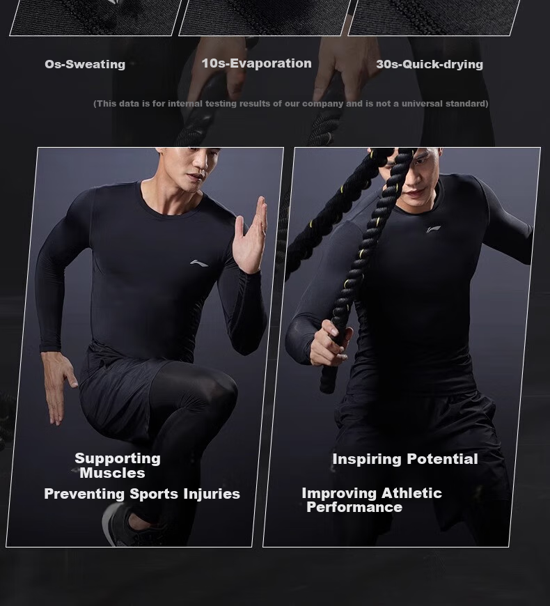 Li-Ning Quick-Dry Shirt for Men, Spring And Summer Basketball Compression Top, Running Sports Compression Wear, Fitness Training Suit, Yoga Outfit, Long-Sleeve Top 9