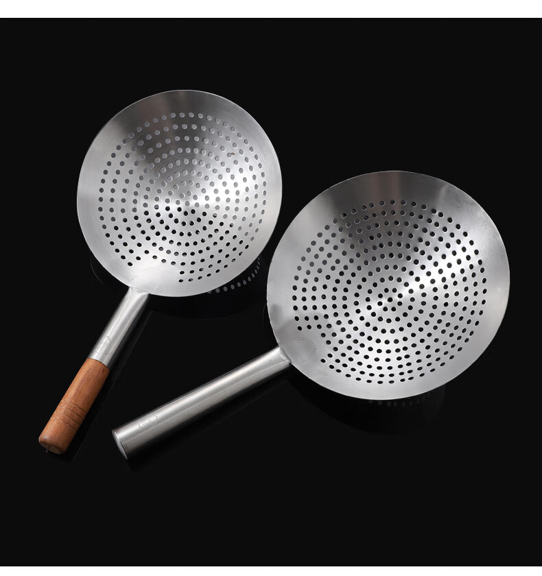 Danshi Zhiyuan Stainless Steel Handle Skimmer Spoon 28CM Oil Draining Strainer Slotted Spoon Frying Oil Strainer Spoon Jingcang 8