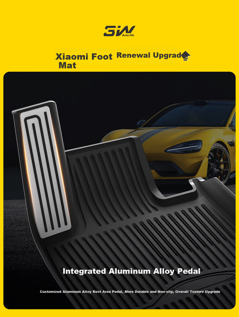 3W Suitable for Xiaomi SU7 Dedicated TPE Car Floor Mats, Front And Rear Trunk Four-Piece Set 3