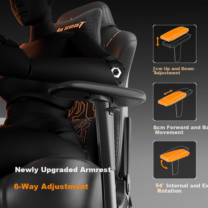 Игровое кресло AndaseaT, компьютерное кресло, эргономичное офисное кресло, трон Бога Войны, кресло с тигриной головой, черное (версия с подставкой для ног)