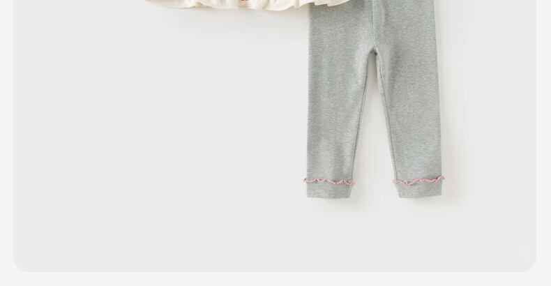 DAVE & BELLA Children's Long Pants Set, Autumn Girls' Base Layer Pants, Long-Sleeve Sweatshirt Two-Piece Set 11