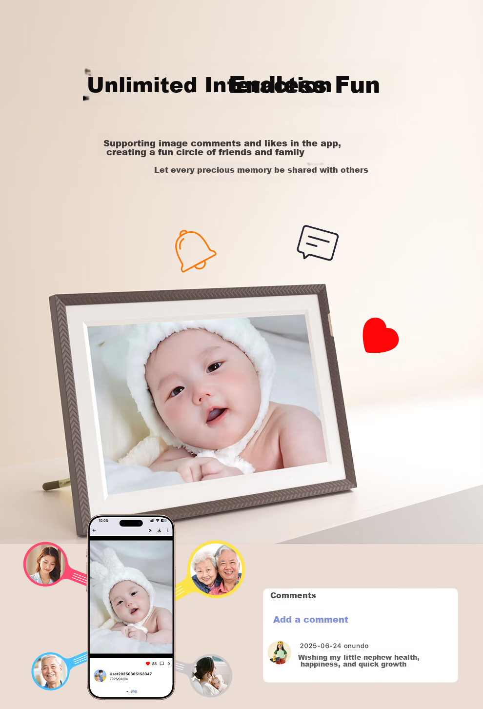 ARZOPA D14Pro 14-inch 2K Ultra HD Digital Photo Frame Smart Cloud Frame Touchscreen Photo Video Player Gift Recommended 7