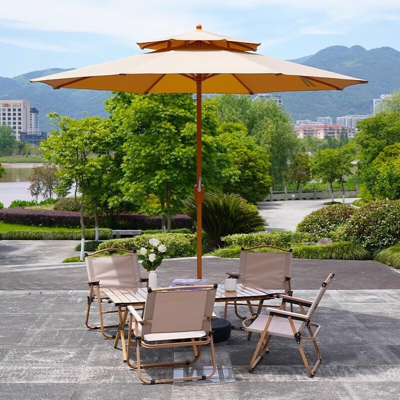 Qiyinge Outdoor Sunshade Umbrella Patio Parasol Terrace Balcony Market Large Sun Umbrella Villa Garden Outdoor Roman Umbrella 3