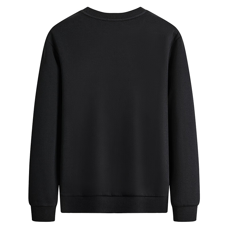Dance with Wolves [Far Infrared Heating & Anti-Static] Thermal Antibacterial Visible Seam Crewneck Sweatshirt Men 001 Black L