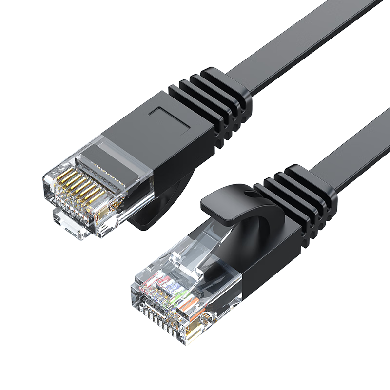 Shengwei CAT6 Ethernet Cable, Gigabit Network Connection Wire, Computer Broadband Home Surveillance Unshielded Flat Patch Cable Finished Network Wire, Black 30 Meters HLC6300G
